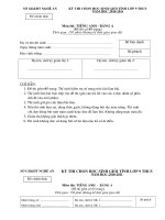 đề thi HSG Tỉnh NGhệ An năm 2010-2011, Môn Anh bảng A