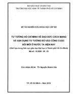 Tư tưởng Hồ Chí Minh về đạo đức cách mạng và vận dụng tư tưởng đó vào công cuộc đổi mới ở nước ta hiện nay
