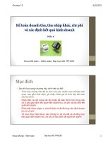 Chương 7 Kế toán doanh thu,thu nhập khác chi phí và xác định kết quả kinh doanh phần 2 (Môn Kế toán tài chính 1)