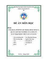 luận văn quản trị rủi ro Ứng dụng mô hình VaR trong phân tích và quản lý rủi ro cổ phiếu của công ty xuất nhập khẩu thuỷ sản An Giang