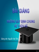 bài giảng những quy định chung về kế thừa