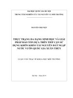 luận văn thực trạng đa dạng sinh học và giải pháp bảo tồn dựa trên tiếp cận sử dụng khôn khéo tài nguyên đất ngập nước vườn quốc gia xuân thủy