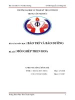 BÁO CÁO MÔN HỌC BẢO TRÌ VÀ BẢO DƯỠNG MỐI GHÉP THEN HOA