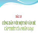 Những vấn đề cấp thiết của nhân loại ngày nay