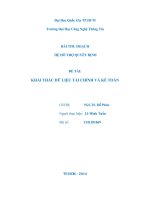 Tiểu luận môn Hệ hỗ trợ quyết định KHAI THÁC DỮ LIỆU TÀI CHÍNH VÀ KẾ TOÁN