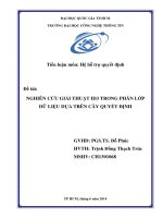 Tiểu luận môn Hệ hỗ trợ quyết định NGHIÊN CỨU GIẢI THUẬT ID3 TRONG PHÂN LỚP DỮ LIỆU DỰA TRÊN CÂY QUYẾT ĐỊNH