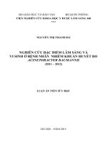 Nghiên cứu đặc điểm lâm sàng và vi sinh ở bệnh nhân nhiễm khuẩn huyết do Acinetobacter baumannii, 2011- 2012