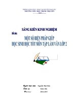 SKKN MỘT SỐ BIỆN PHÁP GIÚP HỌC SINH HỌC TỐT MÔN TẬP LÀM VĂN LỚP 2