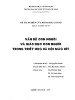 Vấn đề con người và giáo dục con người trong triết học xã hội Mác xít