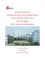 Quy trình chế biến bánh âu