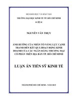 Ảnh hưởng của nhân tố năng lực cạnh tranh đến kết quả hoạt động kinh doanh của các Ngân hàng Thương mại Cổ phần trên địa bàn TP. Hồ Chí Minh