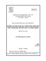 Nghiên cứu ứng dụng quy trình công nghệ sản xuất văcxin bại liệt bất hoạt từ chủng Sabin