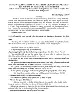 NGHIÊN CỨU, PHỤC TRÁNG VÀ PHÁT TRIỂN GIỐNG LÚA NẾP ĐẶC SẢN ĐỊA PHƯƠNG BA THÁNG CHO TỈNH BÌNH ĐỊNH