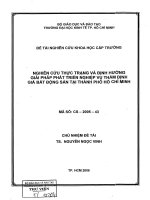 Nghiên cứu thực trạng và định hướng giải pháp phát triển nghiệp vụ thẩm định giá bất động sản tại thành phố Hồ Chí Minh