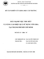 Đẩy mạnh việc thu hút và nâng cao hiệu quả sử dụng vốn ODA tại thành phố Hồ Chí Minh