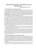 Một số thể loại của văn học dân gian đất quảng