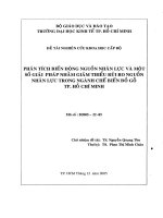 Phân tích biến động nguồn nhân lực và một số giải pháp nhằm giảm thiểu rủi ro nguồn nhân lực trong ngành chế biến đồ gỗ TP. HCM