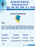 QUẢN lý GIÁO VIÊN  học SINH ở TRƯỜNG THPT CHUYÊN BAN