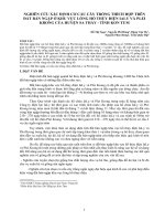 Nghiên Cứu xác định cơ cấu cây trồng thích hợp trên diện tích đất bán ngập ở khu vực lòng hồ thuỷ điện IALY và PLEIKRONG của huyện Sa Thầy tỉnh Kon Tum