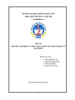 Dân số, lao động và việc làm tại Hà Nội, thực trạng và giải pháp