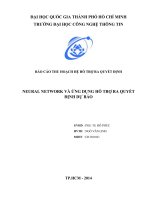 Tiểu luận môn Hệ hỗ trợ quyết định NEURAL NETWORK VÀ ỨNG DỤNG HỖ TRỢ RA QUYẾT ĐỊNH DỰ BÁO