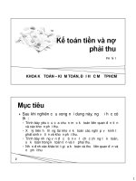 Chương 2 Kế toán tiền và nợ phải trả phần 1 (Môn Kế toán tài chính 1)