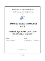 Tiểu luận môn Hệ hỗ trợ quyết định TÌM HIỂU HỆ CHUYÊN GIA VÀ CÁC PHƯƠNG PHÁP SUY DIỄN