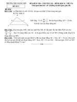 KIỂM TRA CHƯƠNG III HÌNH 8 TIÉT 54 CÓ ĐÁP ÁN
