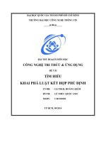 Tiểu luận Công nghệ tri thức và ứng dụng TÌM HIỂU KHAI PHÁ LUẬT KẾT HỢP PHỦ ĐỊNH