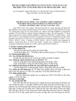 KẾT QUẢ CHỌN TẠO GIỐNG LÚA NGẮN NGÀY, NĂNG SUẤT CAO