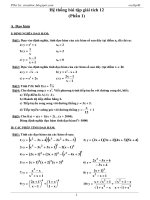 Hệ thống bài tập Giải tích 12