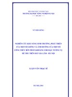 Nghiên cứu khả năng sinh trưởng, phát triển của một số giống và ảnh hưởng của một số công thức bón phân khoáng cho đậu tương vụ hè thu trên đất gia lâm  hà nội