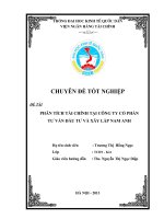 luận văn quản trị tài chính  'PHÂN TÍCH TÀI CHÍNH TẠI CÔNG TY CỔ PHẦN TƯ VẤN ĐẦU TƯ VÀ XÂY LẮP NAM ANH