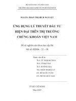 Ứng dụng lý thuyết đầu tư tài chính hiện đại trên thị trường chứng khoán Việt Nam