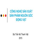 Công nghệ sản xuất sản phẩm nguồn gốc động vật