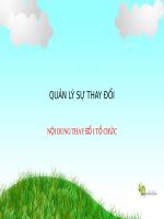 Slide môn quản lý sự thay đổi: Nội dung thay đổi tổ chức