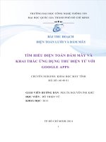 TÌM HIỂU ĐIỆN TOÁN ĐÁM MÂY VÀ KHAI THÁC ỨNG DỤNG THƯ ĐIỆN TỬ VỚI GOOGLE APPS