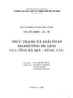 Thực trạng và giải pháp Marketing du lịch của Tỉnh Bà Rịa - Vũng Tàu