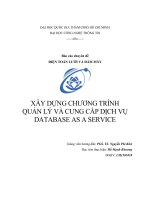 XÂY DỰNG CHƯƠNG TRÌNH  QUẢN LÝ VÀ CUNG CẤP DỊCH VỤ DATABASE AS A SERVICE