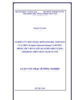 Nghiên cứu một số đặc điểm sinh học, sinh thái của nhện (eriophyes dimocarpi kuang) và hướng phòng trừ chúng liên quan đến hiện tượng chổi rồng trên nhãn tại hưng yên