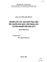 Nghiên cứu các giải pháp thực hiện tiêu chuẩn hoá giáo viên trung học chuyên nghiệp đến năm 2010