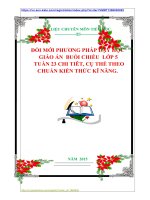 ĐỔI MỚI PHƯƠNG PHÁP DẠY HỌC  GIÁO ÁN  BUỔI CHIỀU  LỚP 5   TUẦN 23 CHI TIÊT, CỤ THỂ THEO CHUẨN KIẾN THỨC KĨ NĂNG.