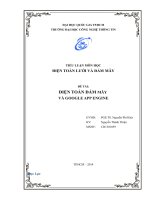 Tiểu luận môn điện toán lưới và đám mây ĐIỆN TOÁN ĐÁM MÂY VÀ GOOGLE APP ENGINE