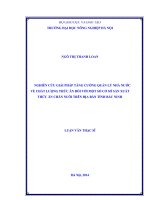 Nghiên cứu giải pháp tăng cường quản lý nhà nước về chất lượng thức ăn đối với một số cơ sở sản xuất thức ăn chăn nuôi trên địa bàn tỉnh bắc ninh