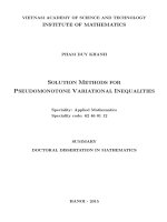 Các phương pháp giải bất đẳng thức biến phân giả đơn điệu Chuyên ngành Toán ứng dụng
