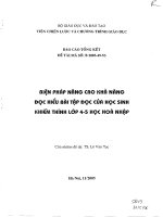 Biện pháp nâng cao khả năng đọc hiểu bài tập đọc của học sinh khiếm thính lớp 4-5 học hoà nhập