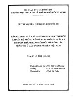 Các giải pháp căn bản nhằm phát huy tính hữu ích của hệ thống kế toán chi phí sản xuất và tính giá thành sản phẩm đối với công tác quản trị ở các doanh nghiệp Việt Nam