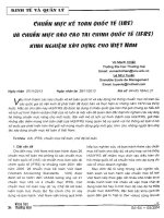 Chuẩn mực kế toán quốc tế (IAS) và chuẩn mực báo cáo tài chính quốc tế (IFRS) kinh nghiệm xây dựng cho Việt Nam