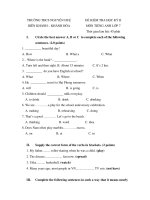 Đề HKII Tiếng Anh 7  - 4
