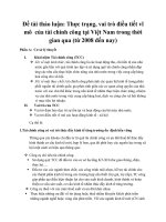 Đề tài thảo luận thực trạng, vai trò điều tiết vĩ mô  của tài chính công tại việt nam trong thời